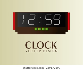 Time design over beige background, vector illustration.