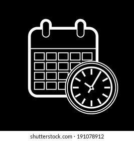 Time design over black background, vector illustration