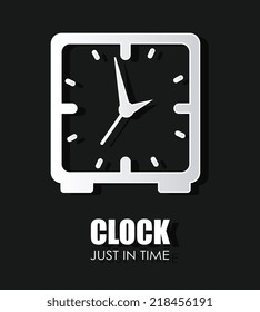 Time design over black background, vector illustration