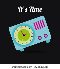 Time design over black background, vector illustration 