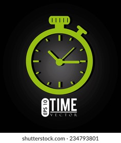 Time design over black background, vector illustration