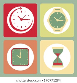 time design over blue  background vector illustration