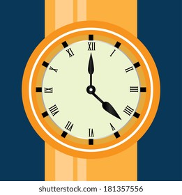 time design over blue background, vector illustration