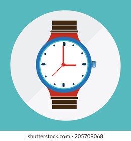 Time design over blue background, vector illustration