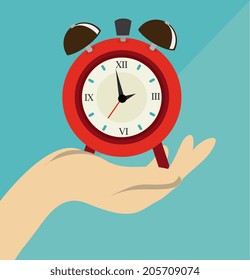 Time design over blue background, vector illustration