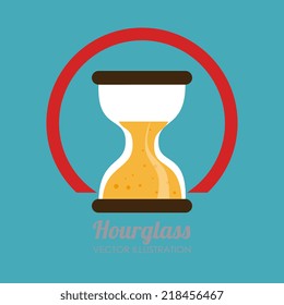 Time design over blue background, vector illustration