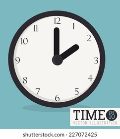 Time design over blue background, vector illustration