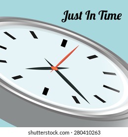 Time design over blue background, vector illustration.