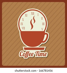 time design  over brown background vector illustration  