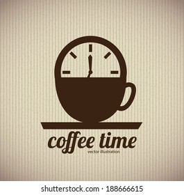 Time design over brown background, vector illustration