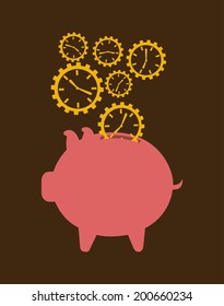 time design over brown background vector illustration