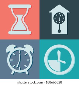 Time design over colorful background, vector illustration