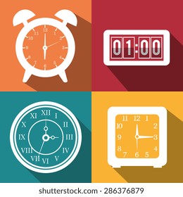 Time design over colorful background, vector illustration.