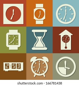 time design  over colors background vector illustration  