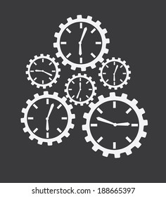 Time design over gray background, vector illustration