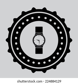 Time design over gray background, vector illustration