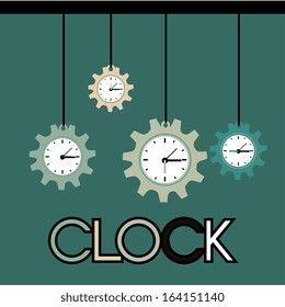 time design over green  background vector illustration 