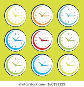 time design over  green background vector illustration