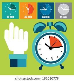 Time design over green background, vector illustration