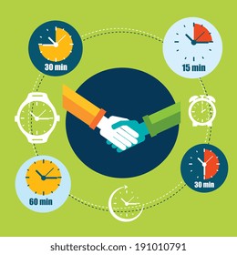 Time design over green background, vector illustration