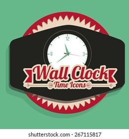 Time design over green background, vector illustration