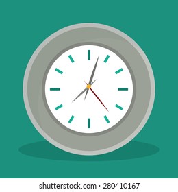 Time design over green background, vector illustration.