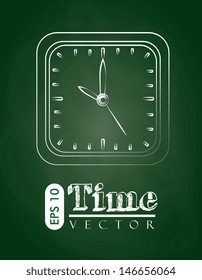 time design over green board background vector illustration