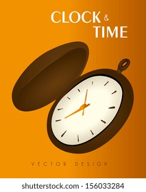 time design  over orange background vector illustration