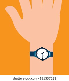 time design over orange background, vector illustration