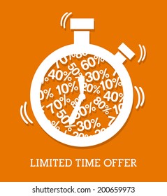 time design over orange background vector illustration