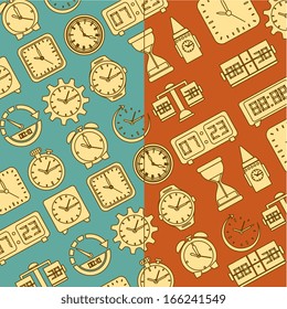 time design  over pattern background vector illustration