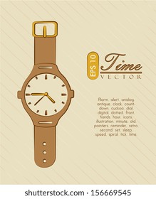 time design  over pink background vector illustration