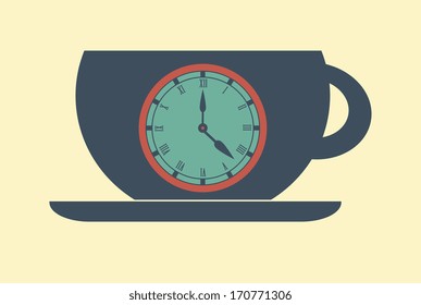 time design over pink  background vector illustration