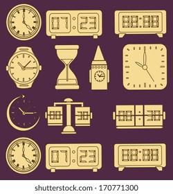 time design over purple background vector illustration