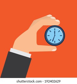 Time design over red background, vector illustration