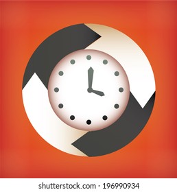 Time design over red background, vector illustration