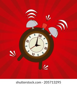 Time design over red background, vector illustration