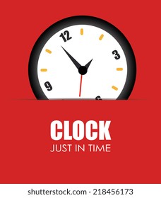 Time design over red background, vector illustration