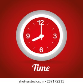 Time design over red background, vector illustration.