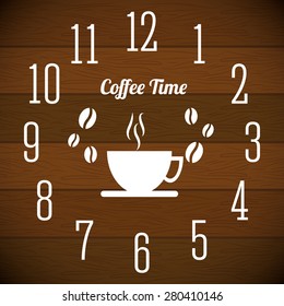 Time design over wooden background, vector illustration.