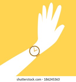 time design over yellow background