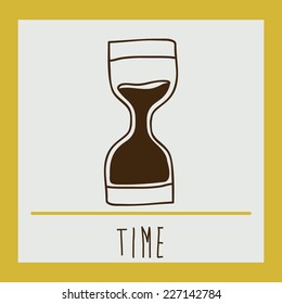 Time design over Yellow background, vector illustration