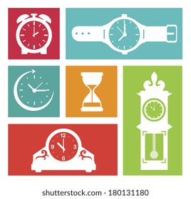 time design in squares over white background vector illustration