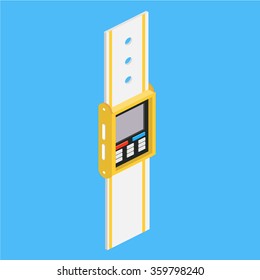 Time design, vector isometric illustration. wrist watch icon