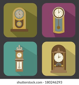 time design vintage over colorful background vector illustration