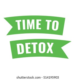 Time to detox. Ribbon, icon, vector design illustration on white background. Can be used for eco, bio concept.