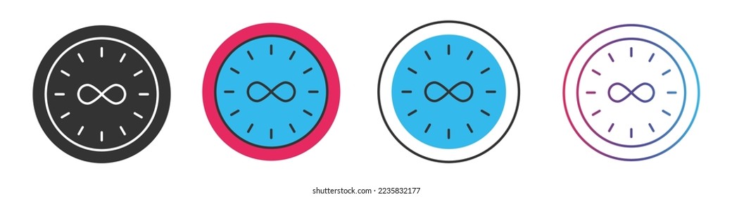 Time different style icons set. Outline and filled vector sign.