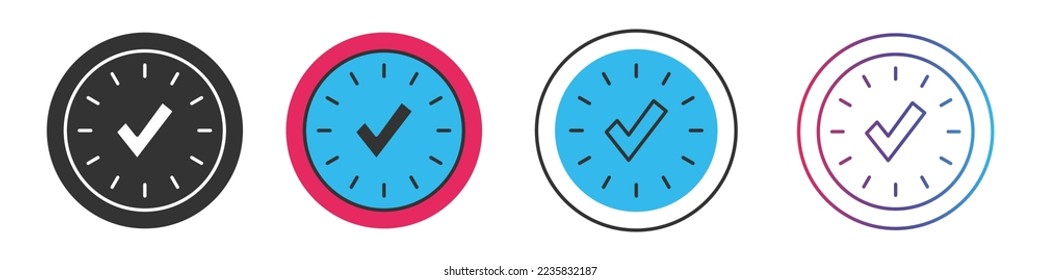 Time different style icons set. Outline and filled vector sign.