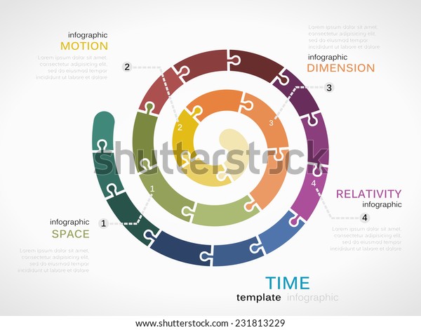 Time Dimension Infographic Template Colorful Spiral Stock Vector 