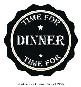Time for dinner stamp.Sign.Seal.Logo